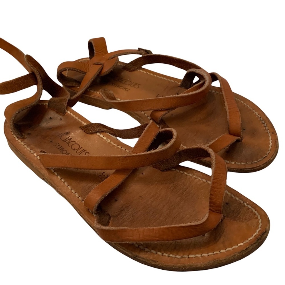 Anthro K.Jacques brown leather sandals shoes 38 - Picture 2 of 9
